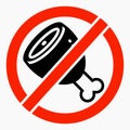 Meat ban icon. There is no meat. No food