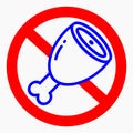 Meat ban icon. There is no meat. No food