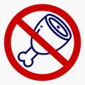 Meat ban icon. There is no meat. No food