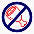 Meat ban icon. There is no meat. No food