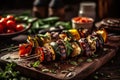 meat barbecue with vegetables generative ai Royalty Free Stock Photo