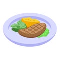 Meat bbq icon isometric vector. Australian food