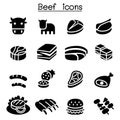 Meat , Beef icon set