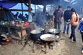 Meat boiling in a caldron in Bac Ha market, Vietnam