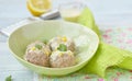 Meat bolls with lemon sauce Royalty Free Stock Photo