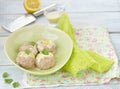 Meat bolls with lemon sauce Royalty Free Stock Photo