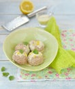 Meat bolls with lemon sauce Royalty Free Stock Photo