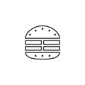 Meat burger outline icon.