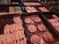 The meat in the butcher`s shop