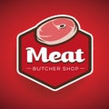 Meat - butcher store label or badge vector