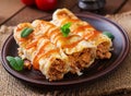 Meat cannelloni sauce bechamel Royalty Free Stock Photo