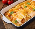 Meat cannelloni sauce bechamel. Royalty Free Stock Photo