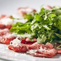 Meat Carpaccio with Rocket Salad