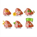 Meat cartoon character with cute emoticon bring money