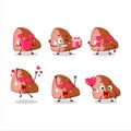 Meat cartoon character with love cute emoticon