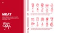 meat character food meal landing header vector