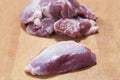 Meat cheek pieces of iberian pig Royalty Free Stock Photo