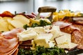 Meat and cheese party tray Royalty Free Stock Photo