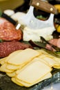 Meat and cheese party tray Royalty Free Stock Photo