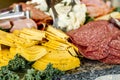 Meat and cheese party tray Royalty Free Stock Photo