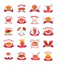 Meat, chicken, sausage labels pack - logo for market, shop, farm