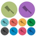 Meat cleaver knife color darker flat icons