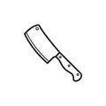 Meat cleaver knife icon flat vector illustration Royalty Free Stock Photo