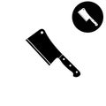 Meat cleaver knife - white vector icon