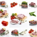 Meat collage on white background Royalty Free Stock Photo