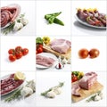 Meat collage on white background Royalty Free Stock Photo