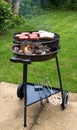 Meat cooking on charcoal grill Royalty Free Stock Photo