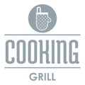Meat cooking logo, simple gray style