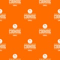 Meat cooking pattern vector orange