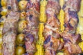 Meat corn potatoes barbecue Royalty Free Stock Photo