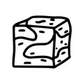 meat cube line vector doodle simple icon Royalty Free Stock Photo