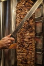 Meat cuts prepared Shawarma