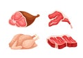 Meat cuts vector set Royalty Free Stock Photo