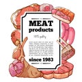 Meat delicatessen product banner with copy space