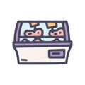 meat display fridge color vector doodle simple icon