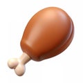 A meat drumstick icon with brown cooked texture Royalty Free Stock Photo