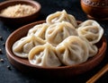 Meat dumplings. Generated by AI. Royalty Free Stock Photo