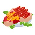 Meat food icon, isometric style