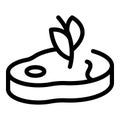Meat food icon outline vector. Eating vegan