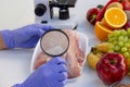 Meat and Food Quality Control Laboratory Testing with a Magnifying Glass Royalty Free Stock Photo