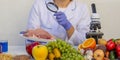Meat and Food Quality Control Laboratory Testing with a Magnifying Glass Royalty Free Stock Photo
