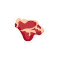 Meat, fresh, chunks, raw, uncooked color icon. Element of beef meat parts illustration. Premium quality graphic design icon. Signs