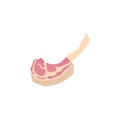 Meat, fresh meat, lamb chop, meat cut color icon. Element of beef meat parts illustration. Premium quality graphic design icon.