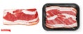 Meat. Fresh steak in the package. Food 3d vector realistic