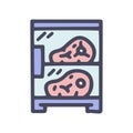 meat fridge color vector doodle simple icon Royalty Free Stock Photo