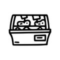 meat fridge display line vector doodle simple icon
